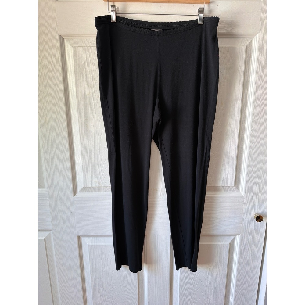 J. Jill Wearever Slim Ankle Pants Womens Large Black Stretch Minimalist Work